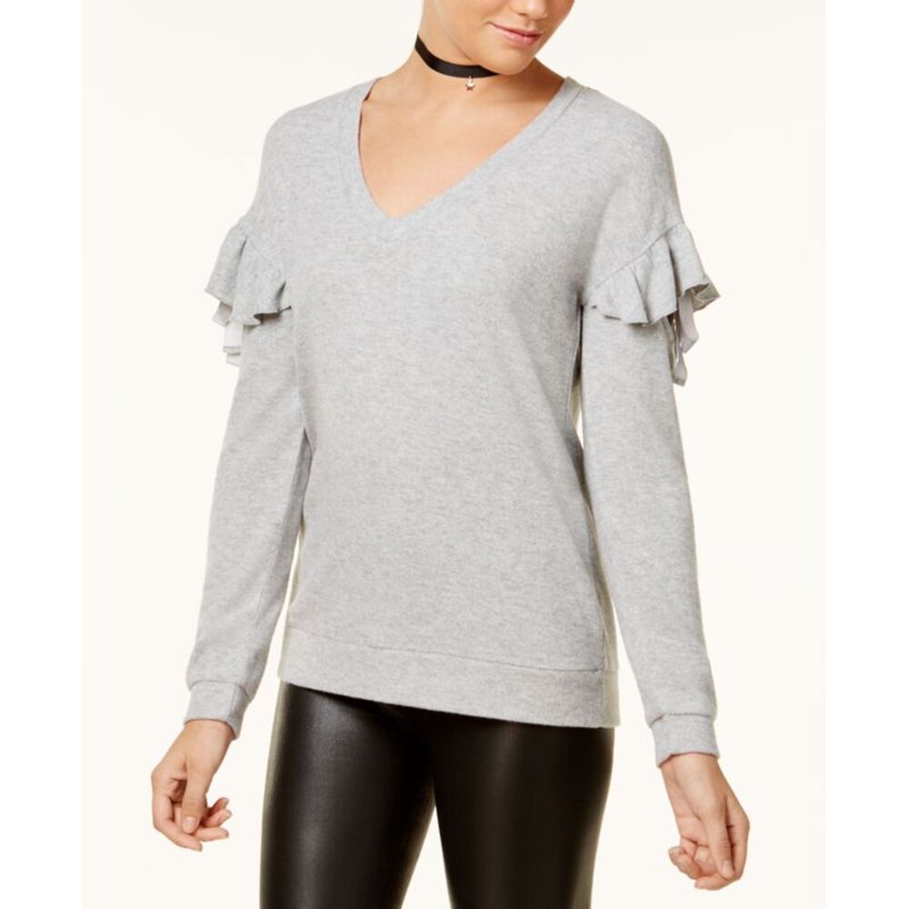 Almost Famous Juniors Ruffled Cozy Sweater